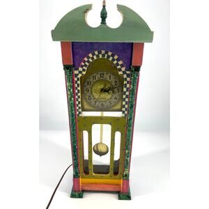 Mackenzie Childs Inspired Vintage Clock Unique Rare Collectible Wood Color Retro